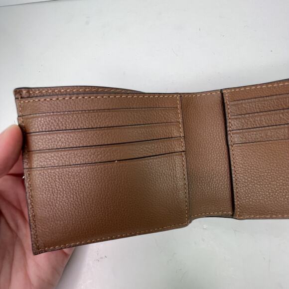 Coach Leather Wallet Men SLIM BILL VAR F26171 Saddle/Midnight Nvy Chalk - Picture 5 of 10